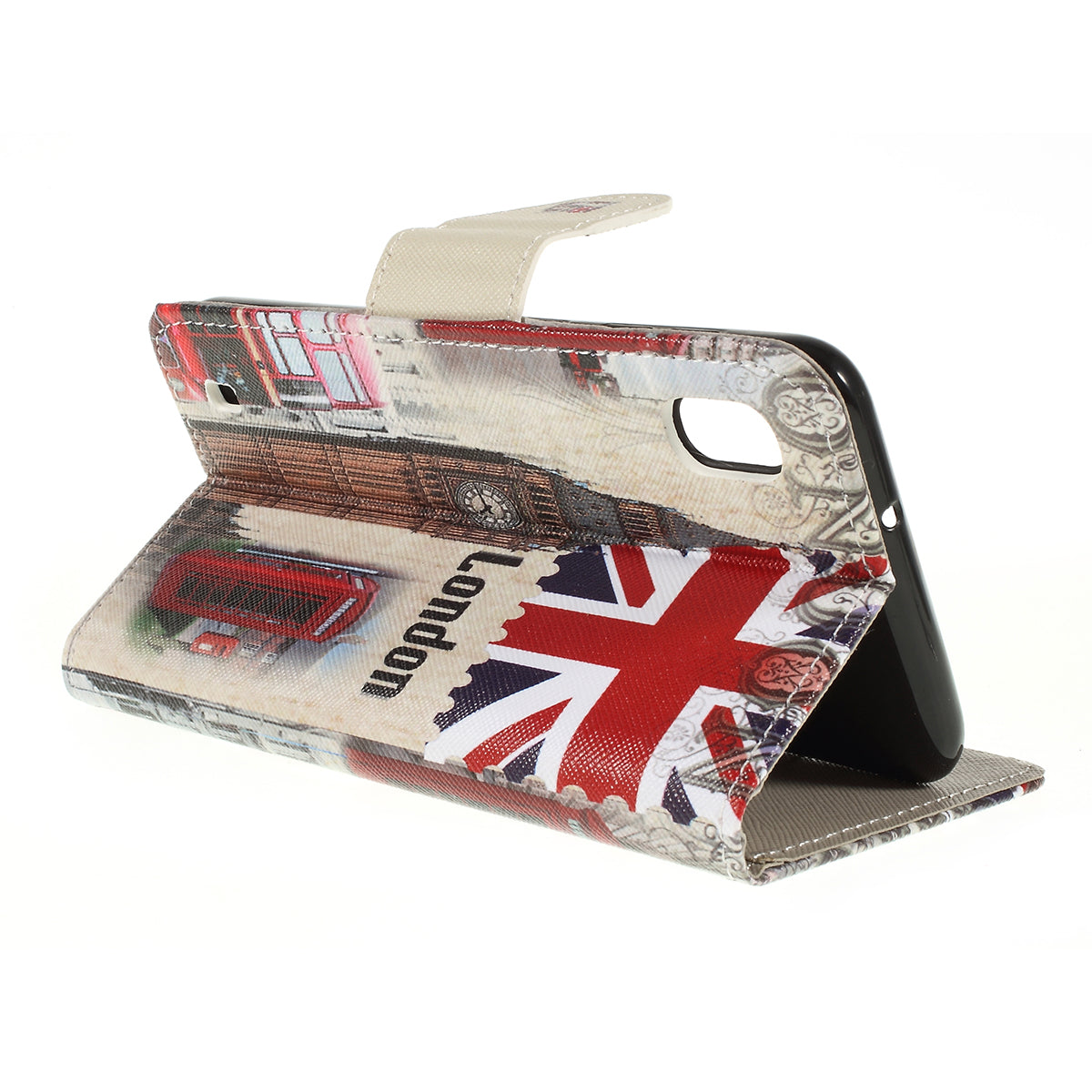 Cross Texture Pattern Printing PU Leather Magnetic Phone Cover for Samsung Galaxy A10