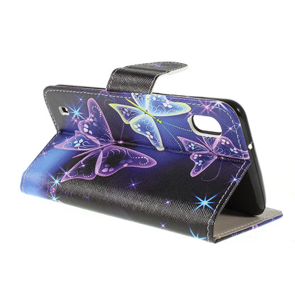 Cross Texture Pattern Printing PU Leather Magnetic Phone Cover for Samsung Galaxy A10
