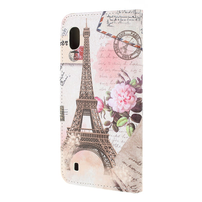 Cross Texture Pattern Printing PU Leather Magnetic Phone Cover for Samsung Galaxy A10