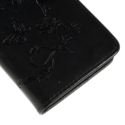 Imprint Butterfly Flower PU Leather Flip Stand Phone Case for Samsung Galaxy A10