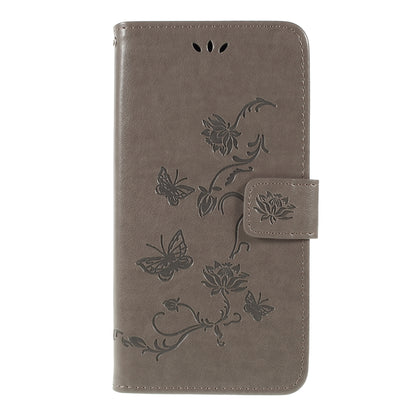 Imprint Butterfly Flower PU Leather Flip Stand Phone Case for Samsung Galaxy A10