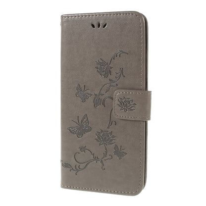 Imprint Butterfly Flower PU Leather Flip Stand Phone Case for Samsung Galaxy A10
