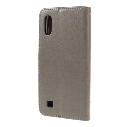 Imprint Butterfly Flower PU Leather Flip Stand Phone Case for Samsung Galaxy A10