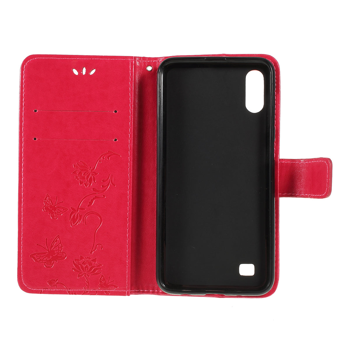 Imprint Butterfly Flower PU Leather Flip Stand Phone Case for Samsung Galaxy A10