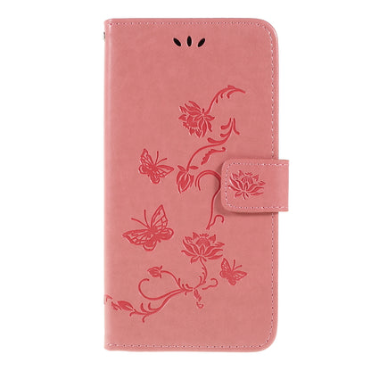 Imprint Butterfly Flower PU Leather Flip Stand Phone Case for Samsung Galaxy A10