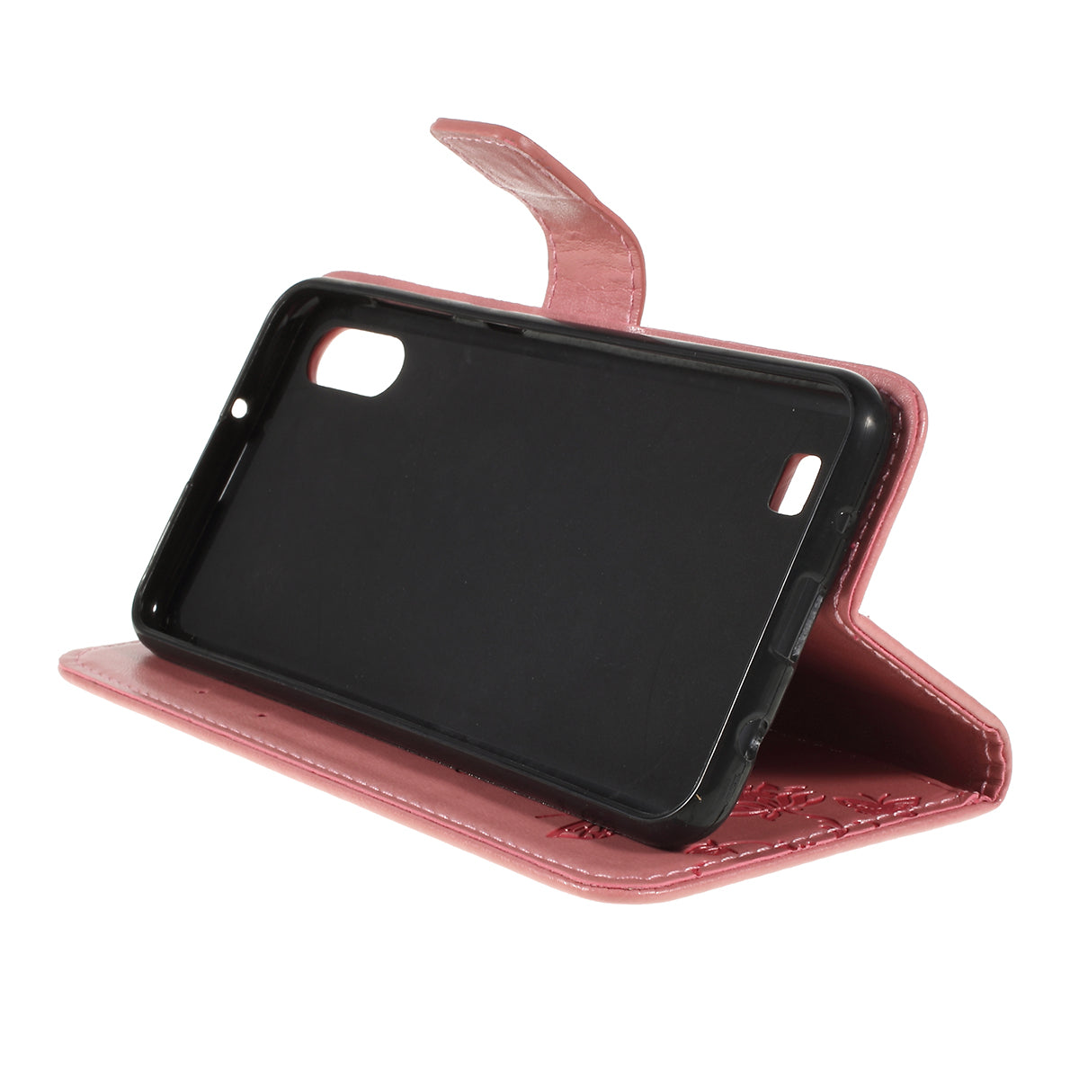 Imprint Butterfly Flower PU Leather Flip Stand Phone Case for Samsung Galaxy A10