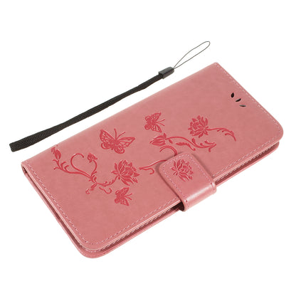 Imprint Butterfly Flower PU Leather Flip Stand Phone Case for Samsung Galaxy A10