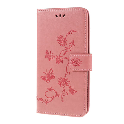 Imprint Butterfly Flower PU Leather Flip Stand Phone Case for Samsung Galaxy A10