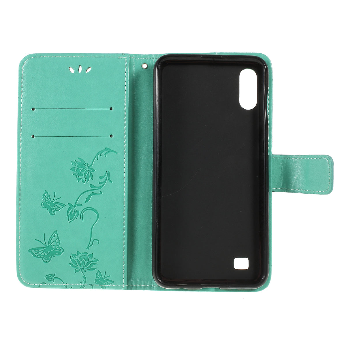 Imprint Butterfly Flower PU Leather Flip Stand Phone Case for Samsung Galaxy A10