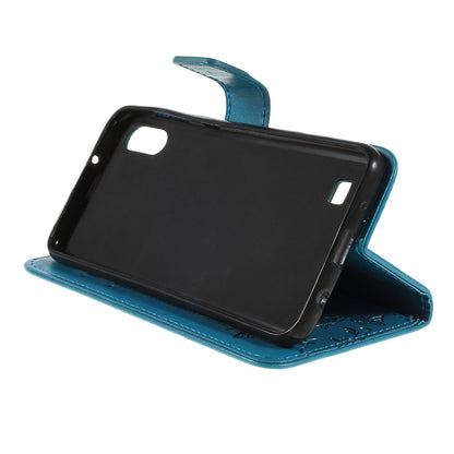 Imprint Butterfly Flower PU Leather Flip Stand Phone Case for Samsung Galaxy A10