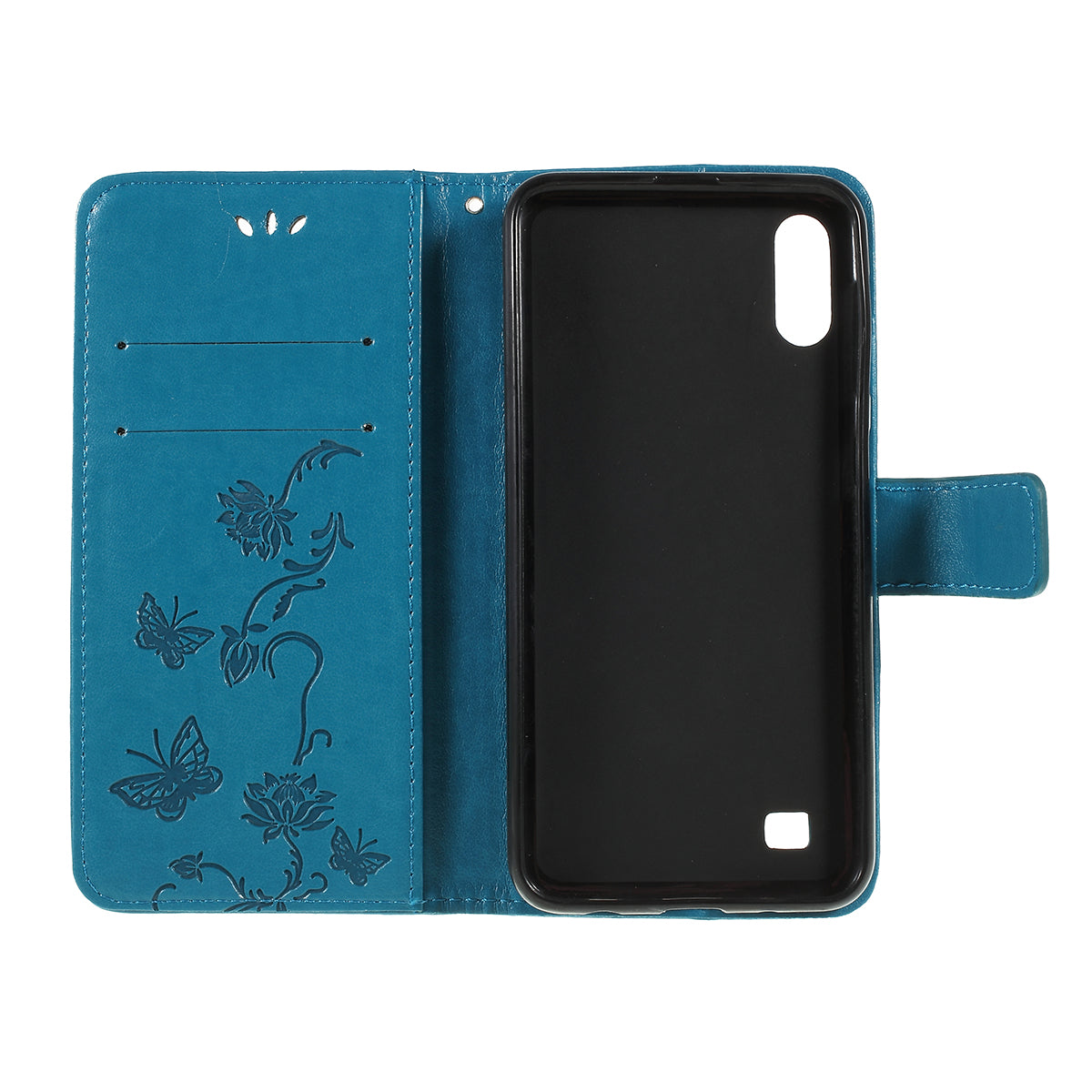 Imprint Butterfly Flower PU Leather Flip Stand Phone Case for Samsung Galaxy A10