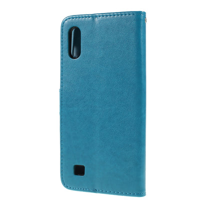 Imprint Butterfly Flower PU Leather Flip Stand Phone Case for Samsung Galaxy A10