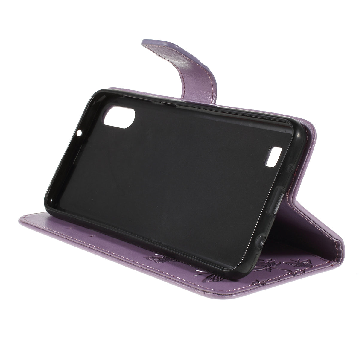 Imprint Butterfly Flower PU Leather Flip Stand Phone Case for Samsung Galaxy A10