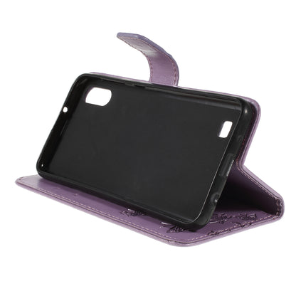 Imprint Butterfly Flower PU Leather Flip Stand Phone Case for Samsung Galaxy A10