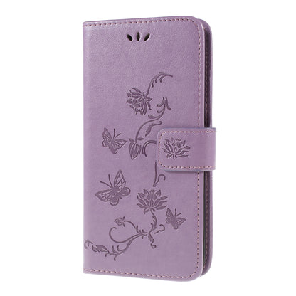Imprint Butterfly Flower PU Leather Flip Stand Phone Case for Samsung Galaxy A10