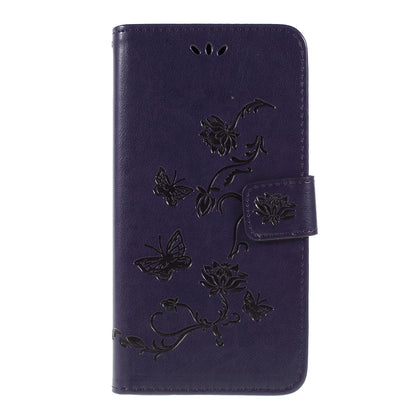 Imprint Butterfly Flower PU Leather Flip Stand Phone Case for Samsung Galaxy A10
