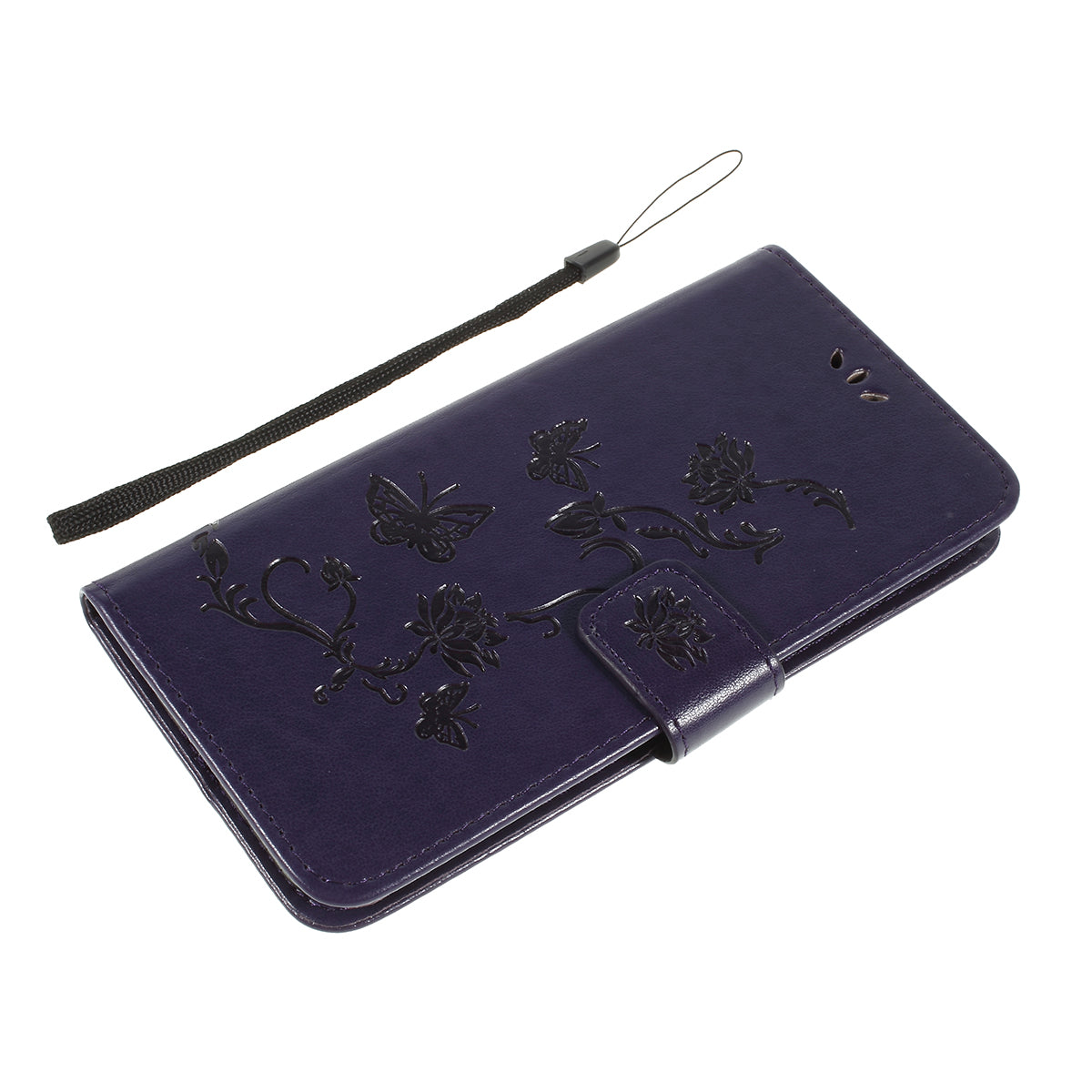 Imprint Butterfly Flower PU Leather Flip Stand Phone Case for Samsung Galaxy A10