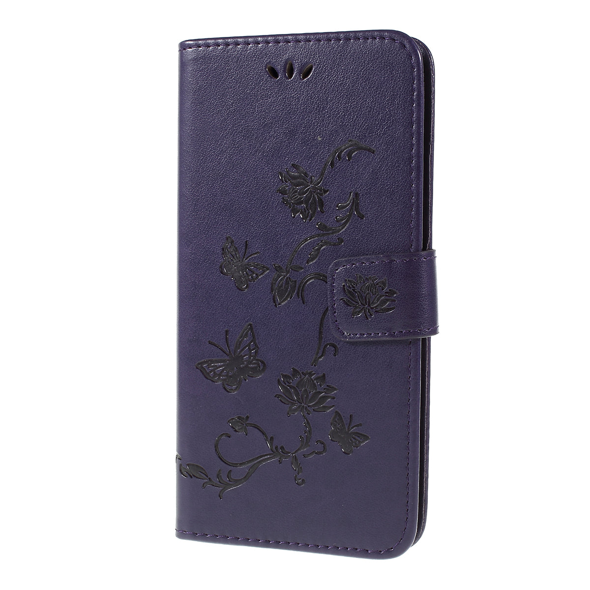 Imprint Butterfly Flower PU Leather Flip Stand Phone Case for Samsung Galaxy A10