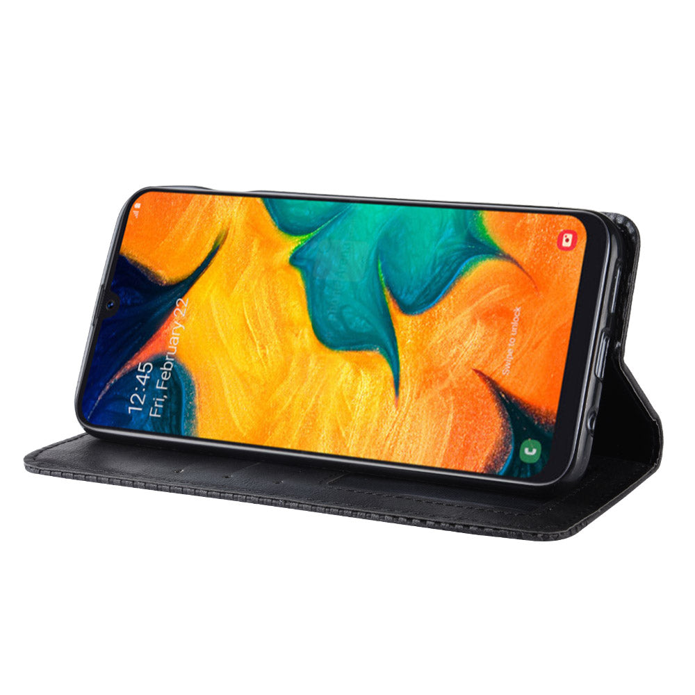 Auto-absorbed Vintage Leather Wallet Case Cover for Samsung Galaxy A40