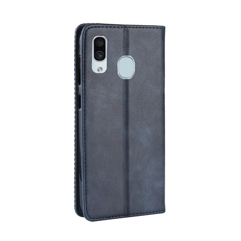 Auto-absorbed Vintage Leather Wallet Case Cover for Samsung Galaxy A40