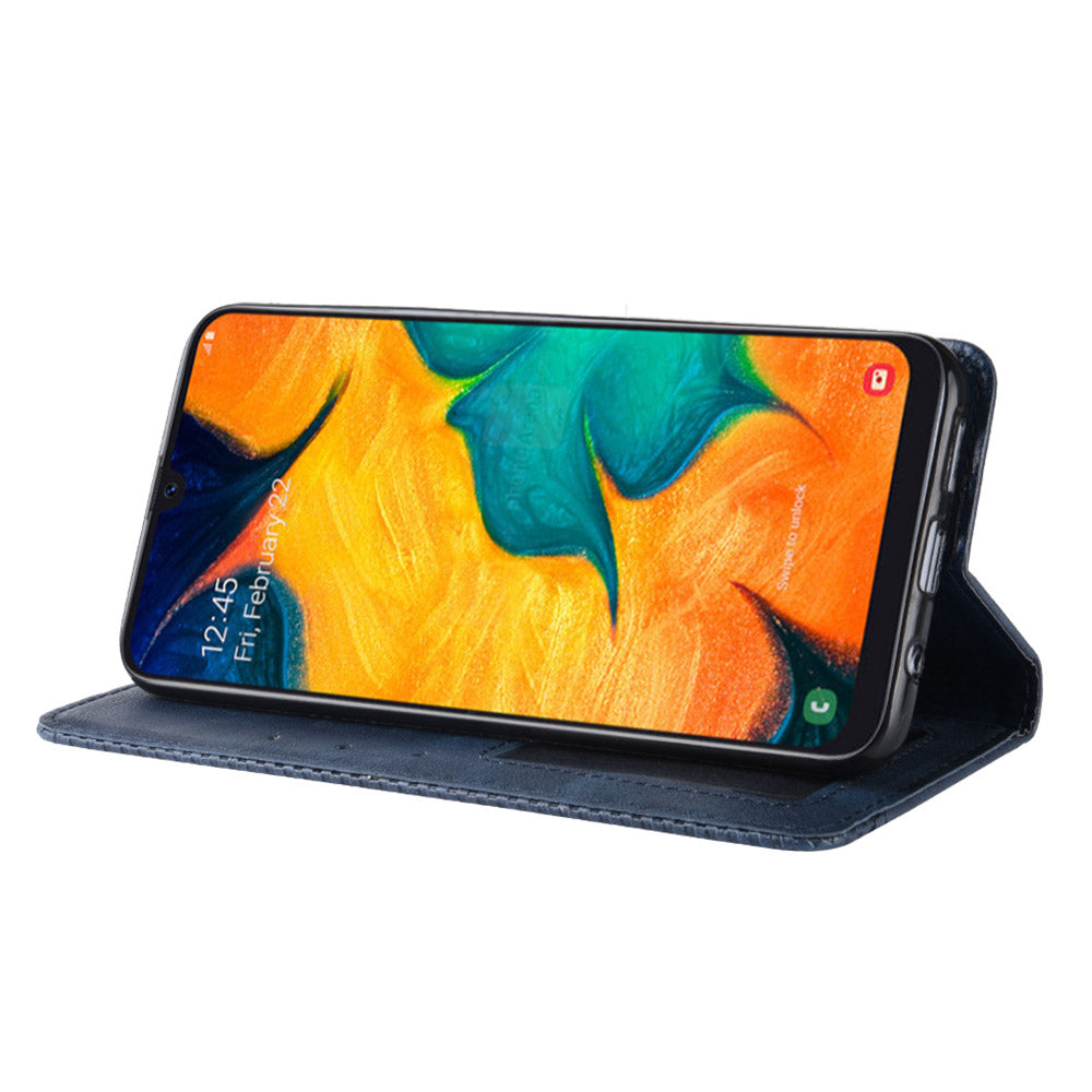 Auto-absorbed Vintage Leather Wallet Case Cover for Samsung Galaxy A40
