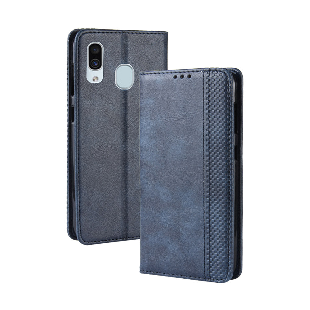 Auto-absorbed Vintage Leather Wallet Case Cover for Samsung Galaxy A40