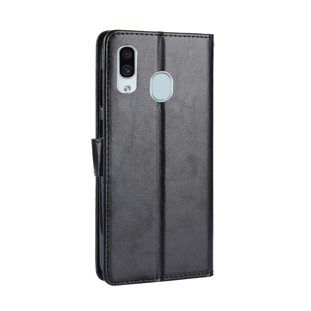 Crazy Horse Wallet Leather Protection Case for Samsung Galaxy A40