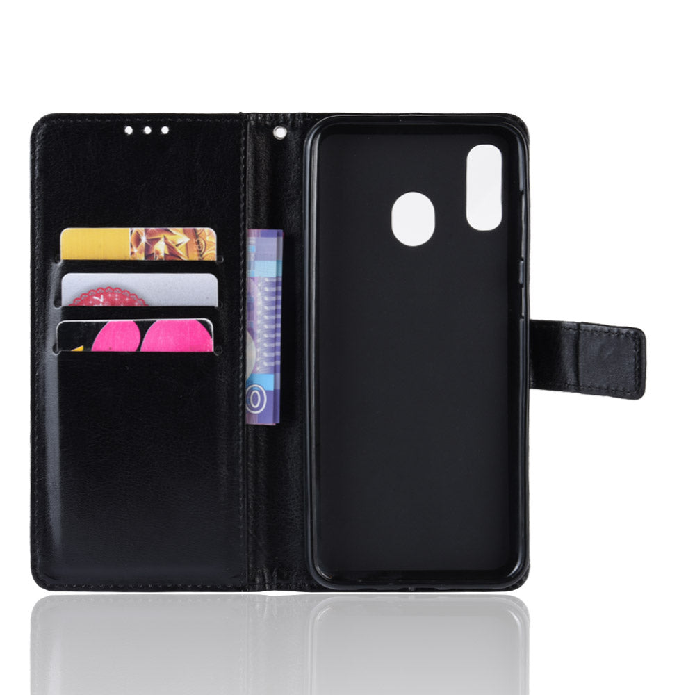 Crazy Horse Wallet Leather Protection Case for Samsung Galaxy A40