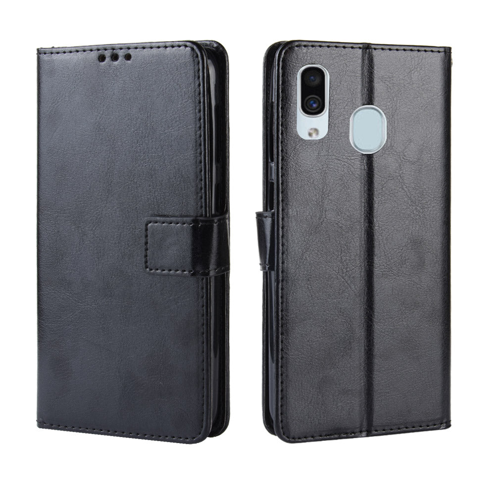 Crazy Horse Wallet Leather Protection Case for Samsung Galaxy A40
