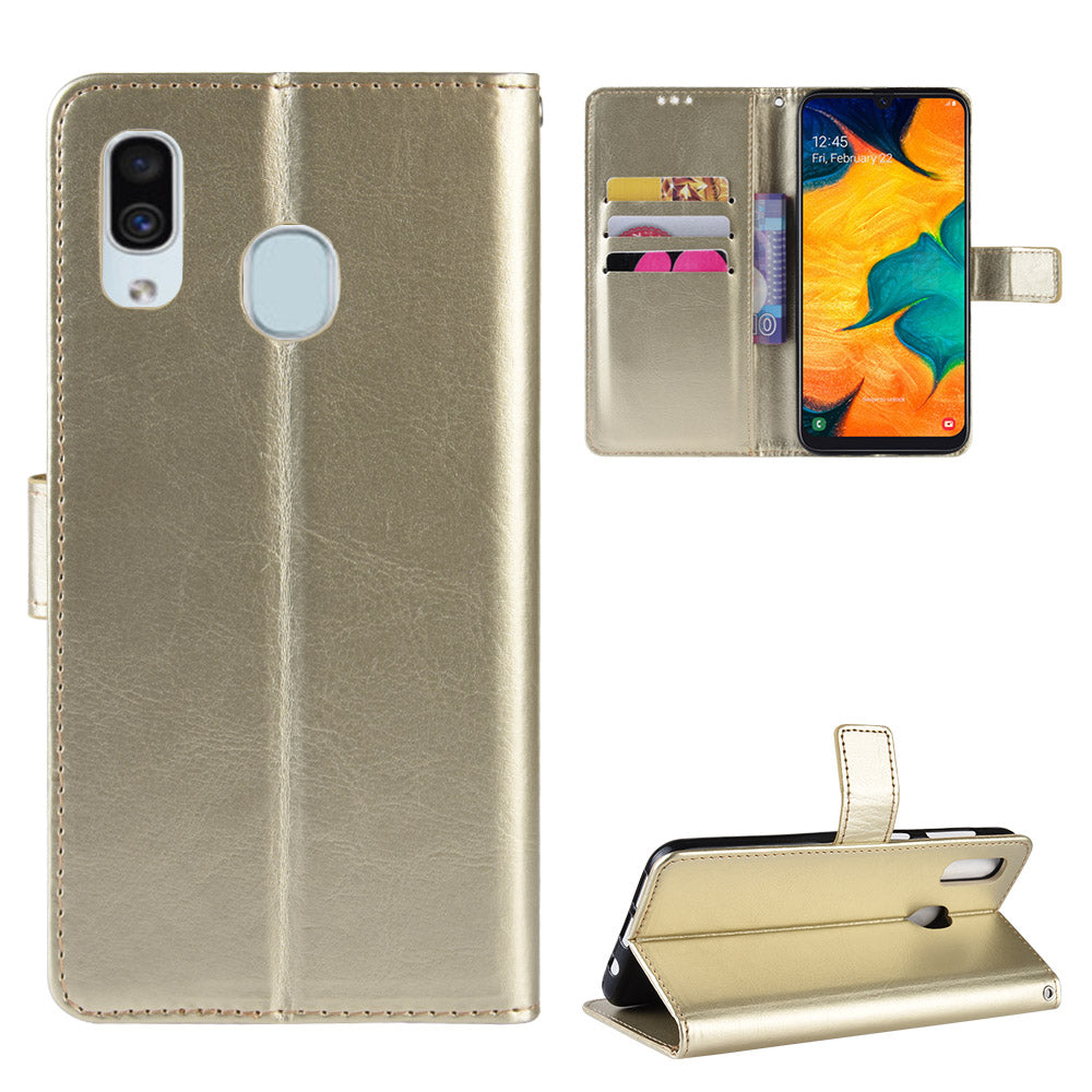 Crazy Horse Wallet Leather Protection Case for Samsung Galaxy A40