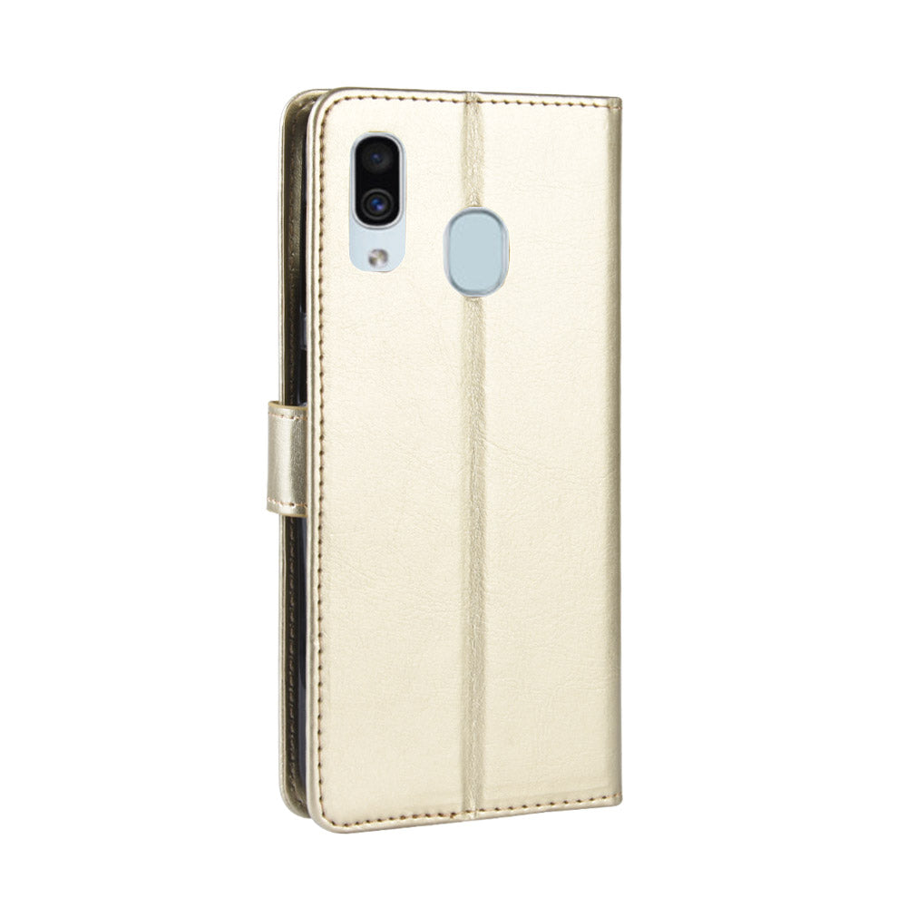 Crazy Horse Wallet Leather Protection Case for Samsung Galaxy A40