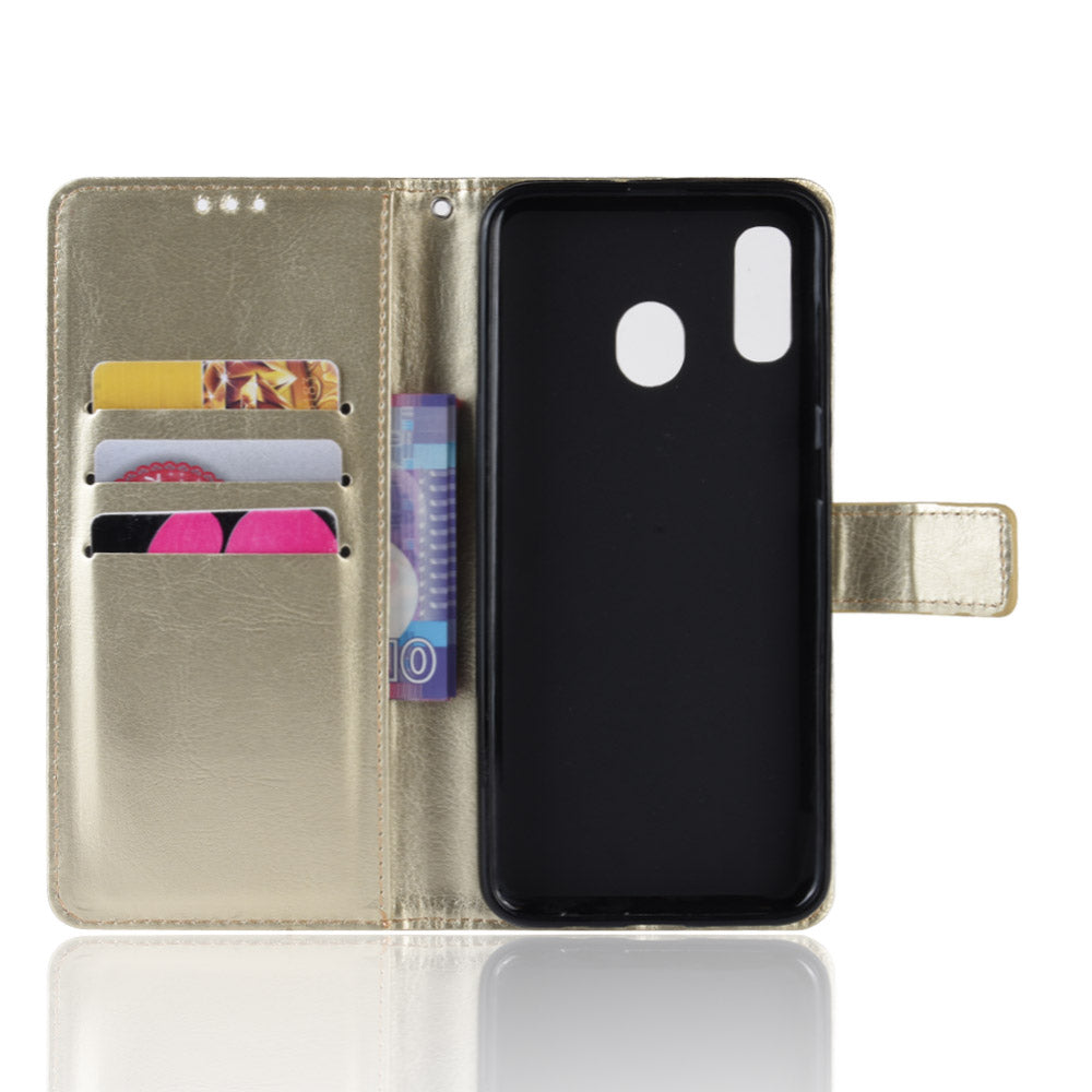 Crazy Horse Wallet Leather Protection Case for Samsung Galaxy A40