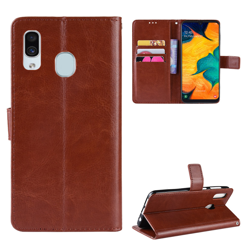 Crazy Horse Wallet Leather Protection Case for Samsung Galaxy A40
