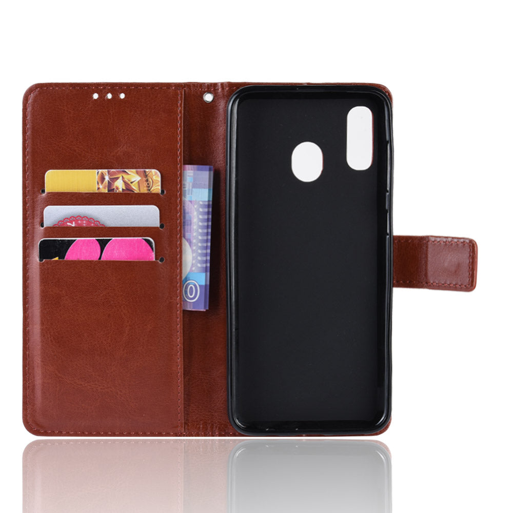 Crazy Horse Wallet Leather Protection Case for Samsung Galaxy A40