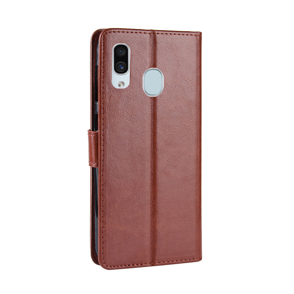 Crazy Horse Wallet Leather Protection Case for Samsung Galaxy A40