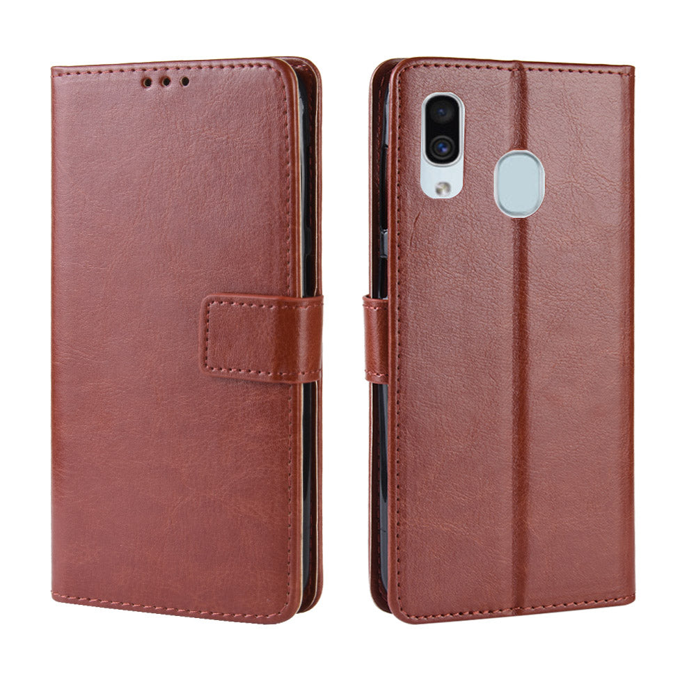 Crazy Horse Wallet Leather Protection Case for Samsung Galaxy A40
