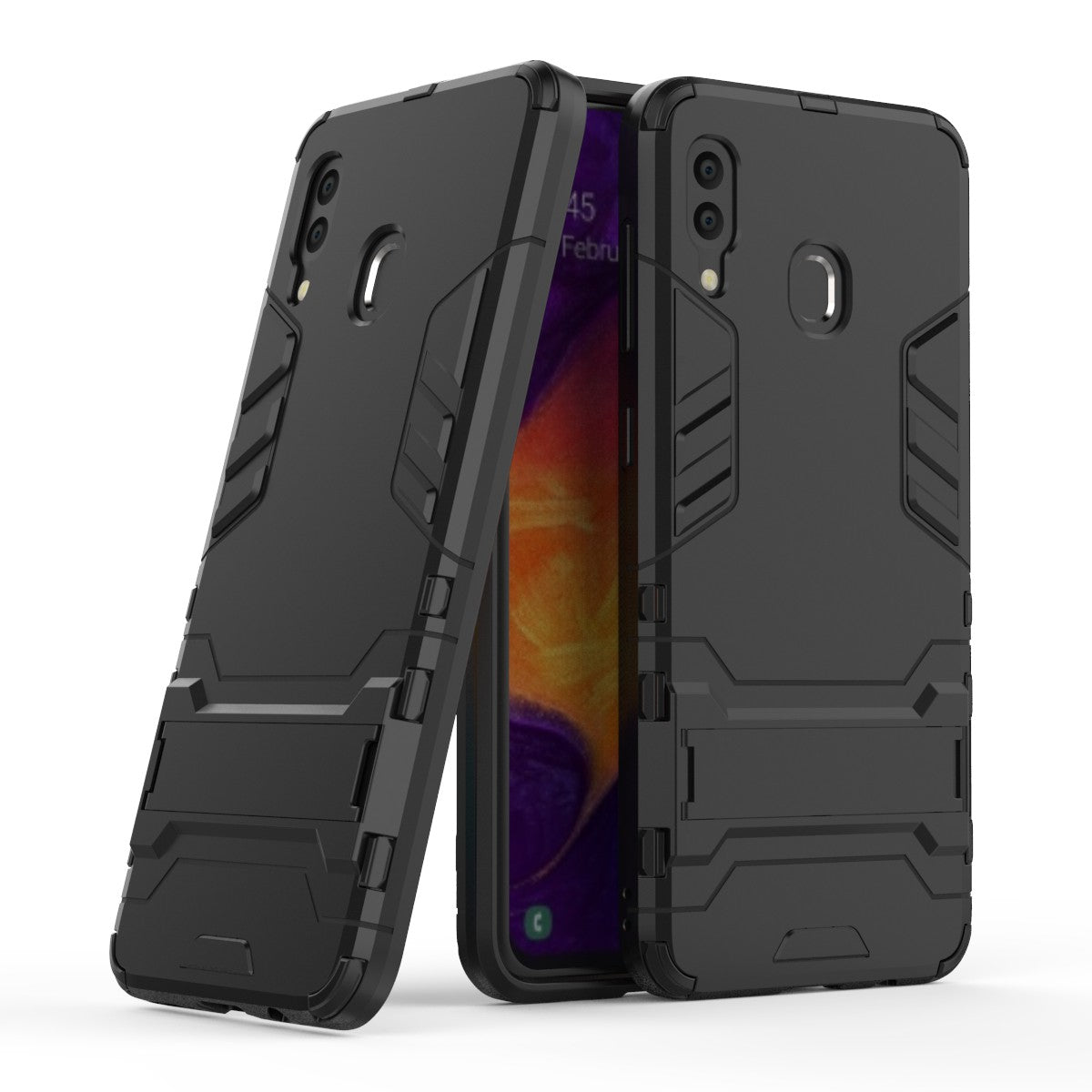 Cool Guard PC TPU Hybrid Back Casing with Kickstand for Samsung Galaxy A30/A20