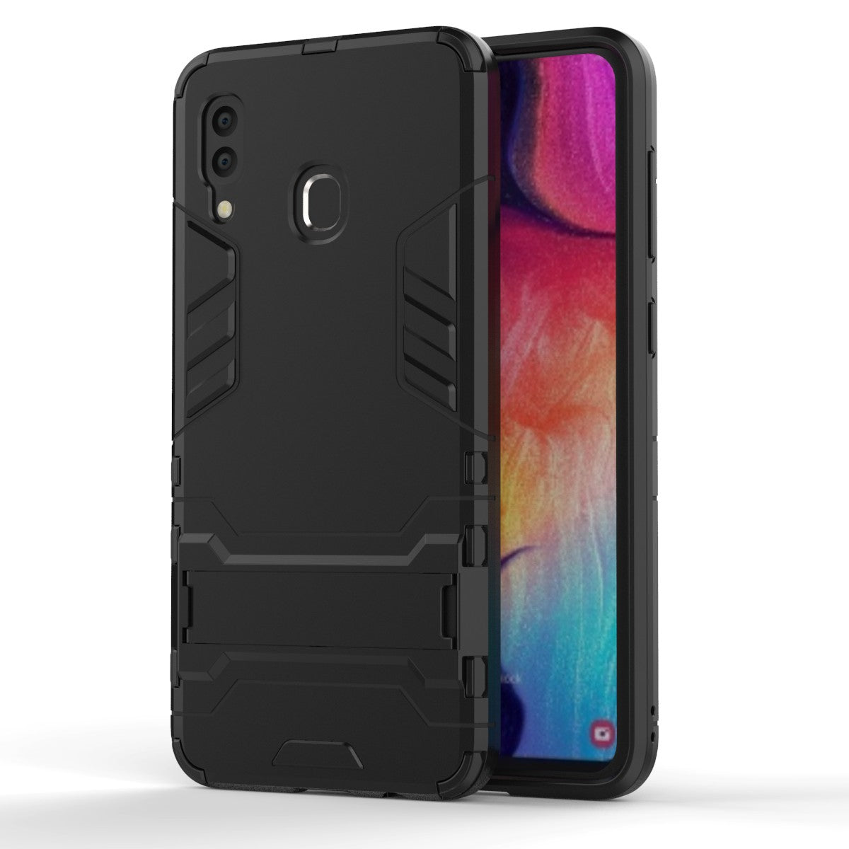 Cool Guard PC TPU Hybrid Back Casing with Kickstand for Samsung Galaxy A30/A20