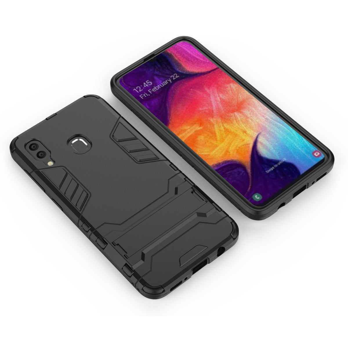 Cool Guard PC TPU Hybrid Back Casing with Kickstand for Samsung Galaxy A30/A20