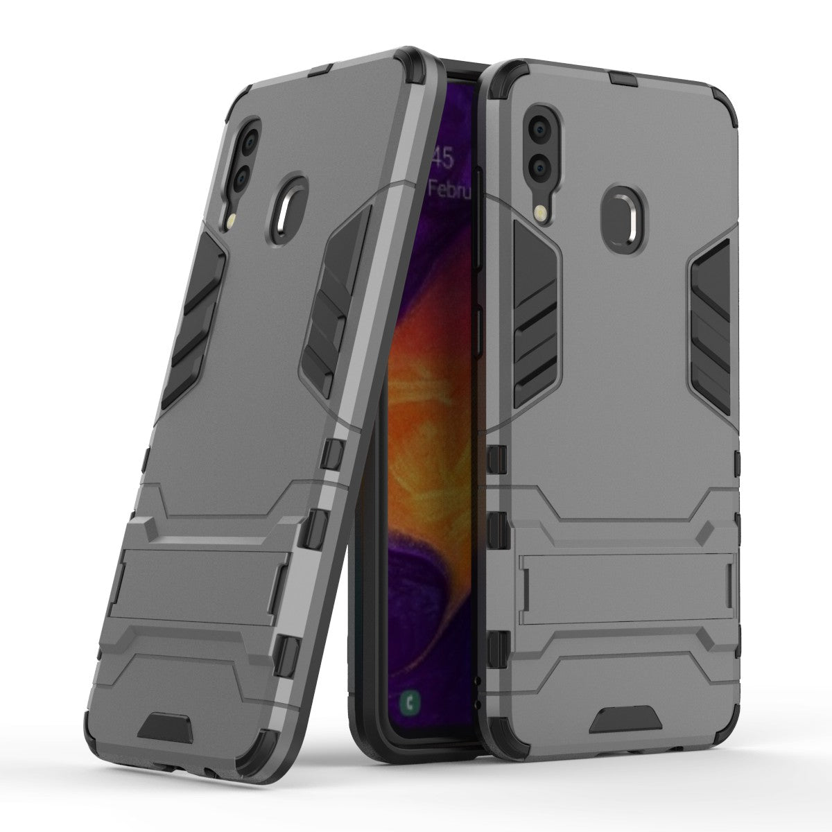 Cool Guard PC TPU Hybrid Back Casing with Kickstand for Samsung Galaxy A30/A20