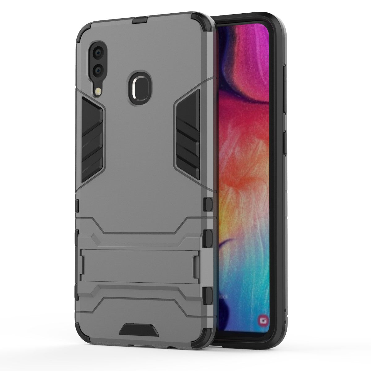 Cool Guard PC TPU Hybrid Back Casing with Kickstand for Samsung Galaxy A30/A20