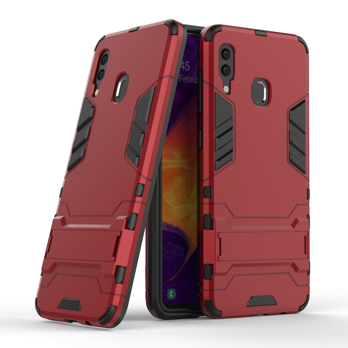 Cool Guard PC TPU Hybrid Back Casing with Kickstand for Samsung Galaxy A30/A20