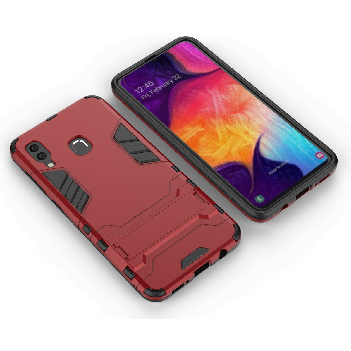 Cool Guard PC TPU Hybrid Back Casing with Kickstand for Samsung Galaxy A30/A20