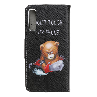 Pattern Printing Cross Texture Leather Wallet Case for Samsung Galaxy A70