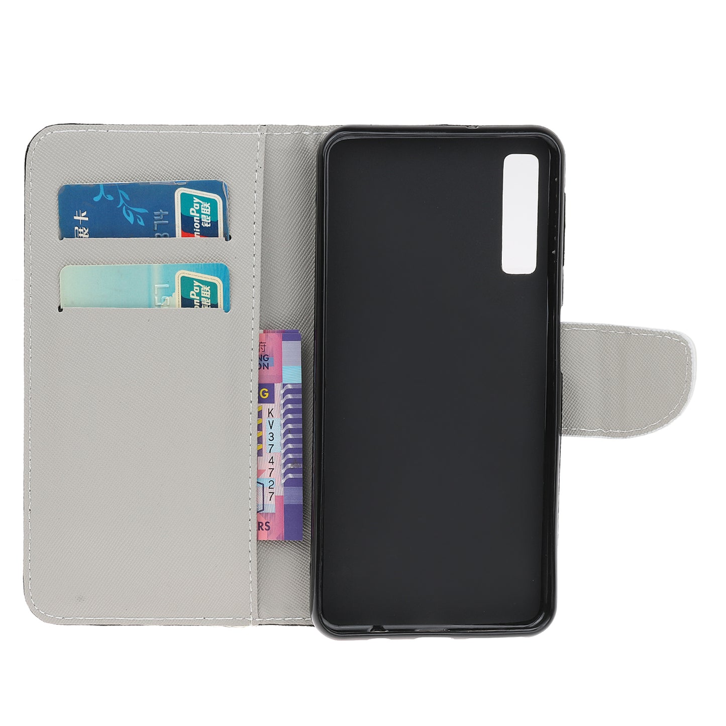 Pattern Printing Cross Texture Leather Wallet Case for Samsung Galaxy A70