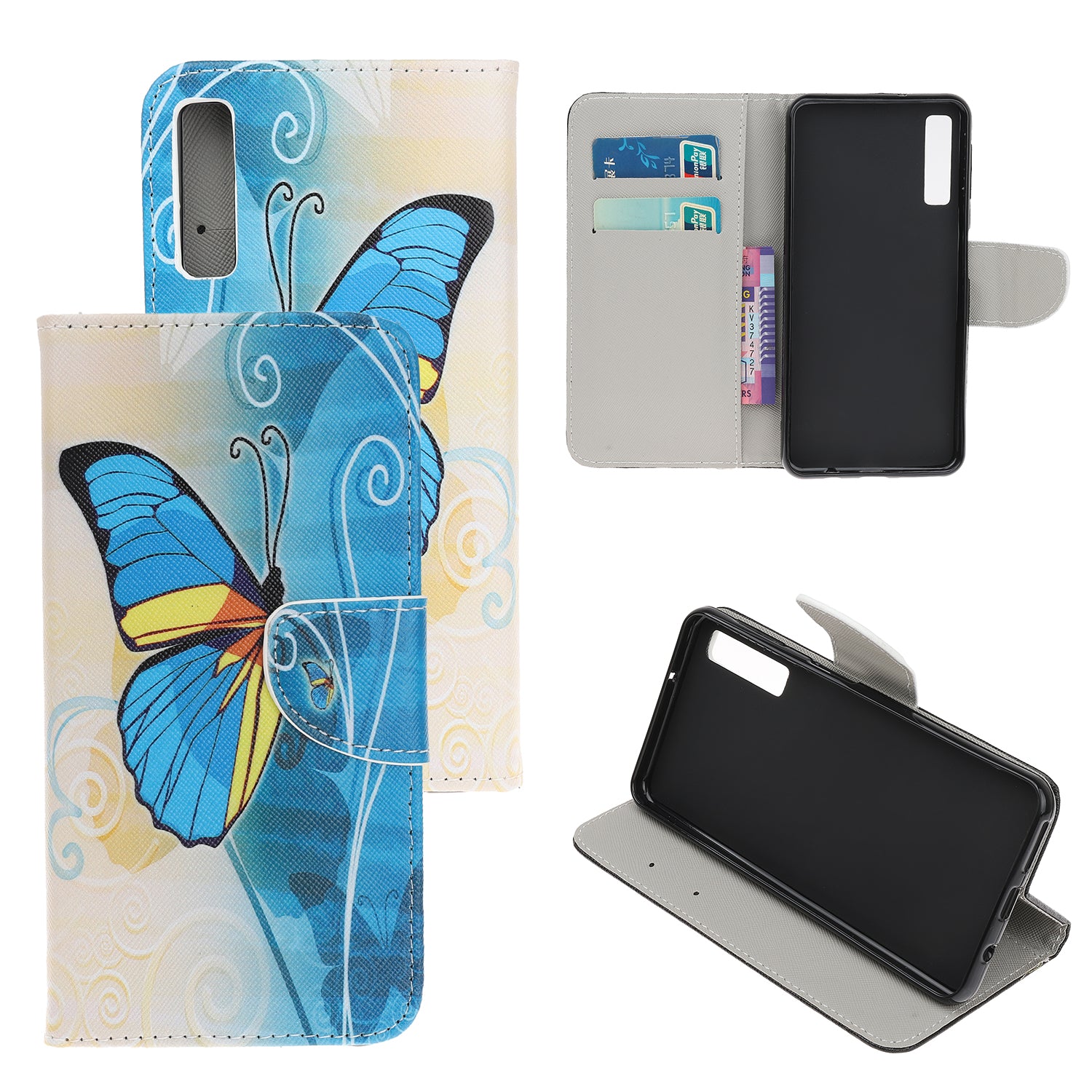 Pattern Printing Cross Texture Leather Wallet Case for Samsung Galaxy A70