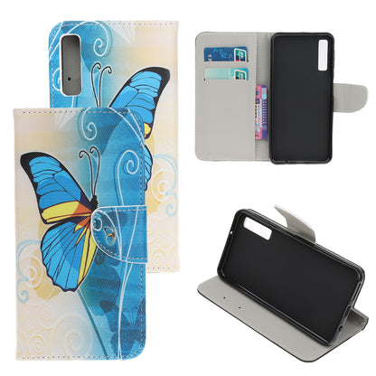 Pattern Printing Cross Texture Leather Wallet Case for Samsung Galaxy A70