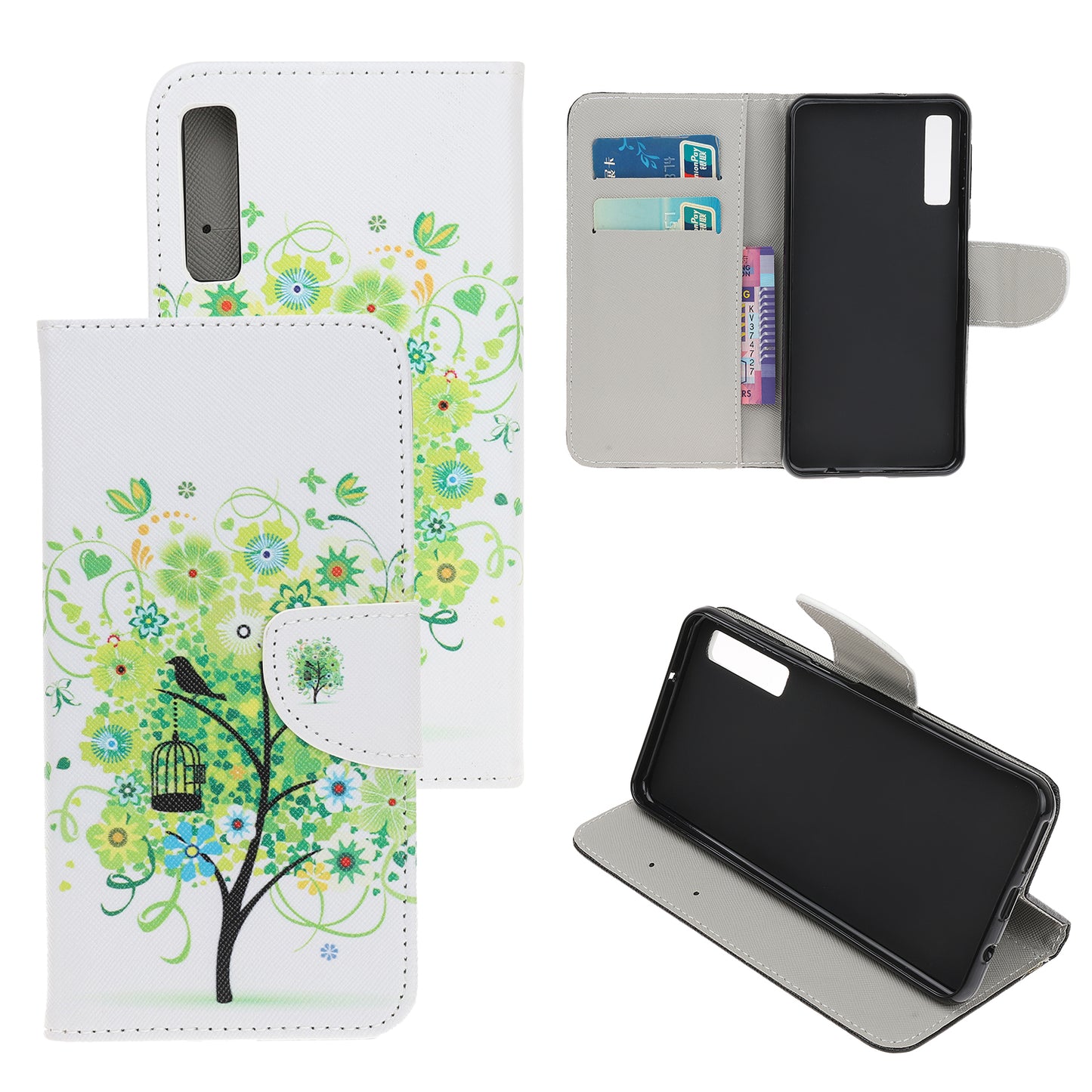 Pattern Printing Cross Texture Leather Wallet Case for Samsung Galaxy A70