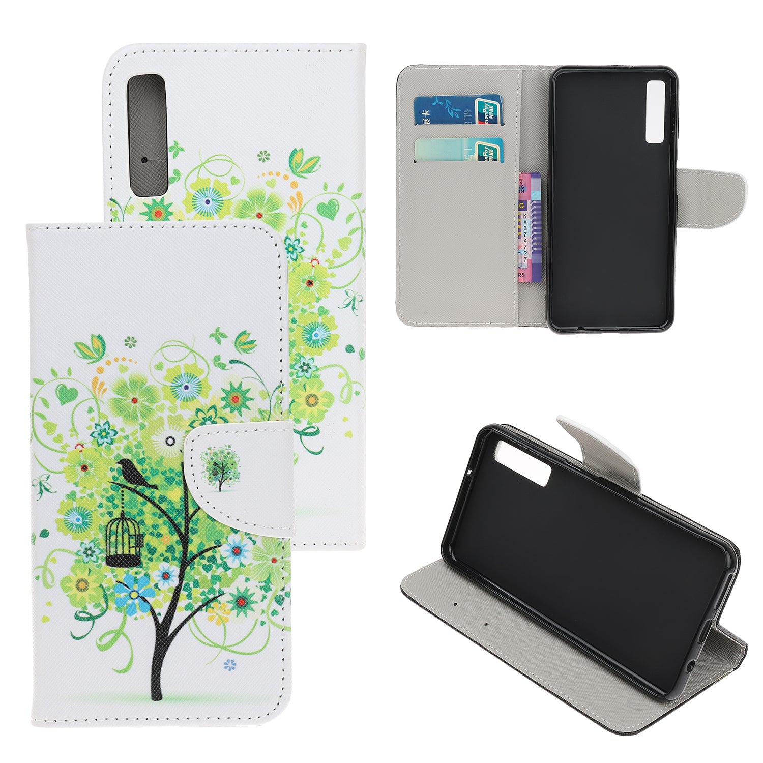 Pattern Printing Cross Texture Leather Wallet Case for Samsung Galaxy A70