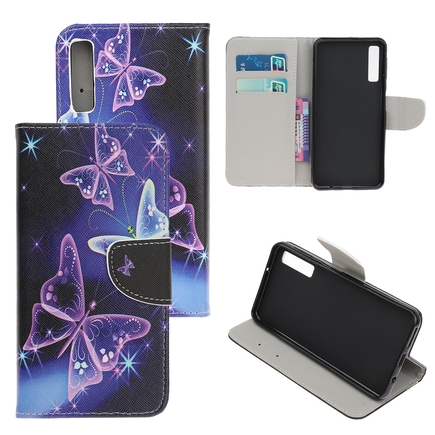 Pattern Printing Cross Texture Leather Wallet Case for Samsung Galaxy A70